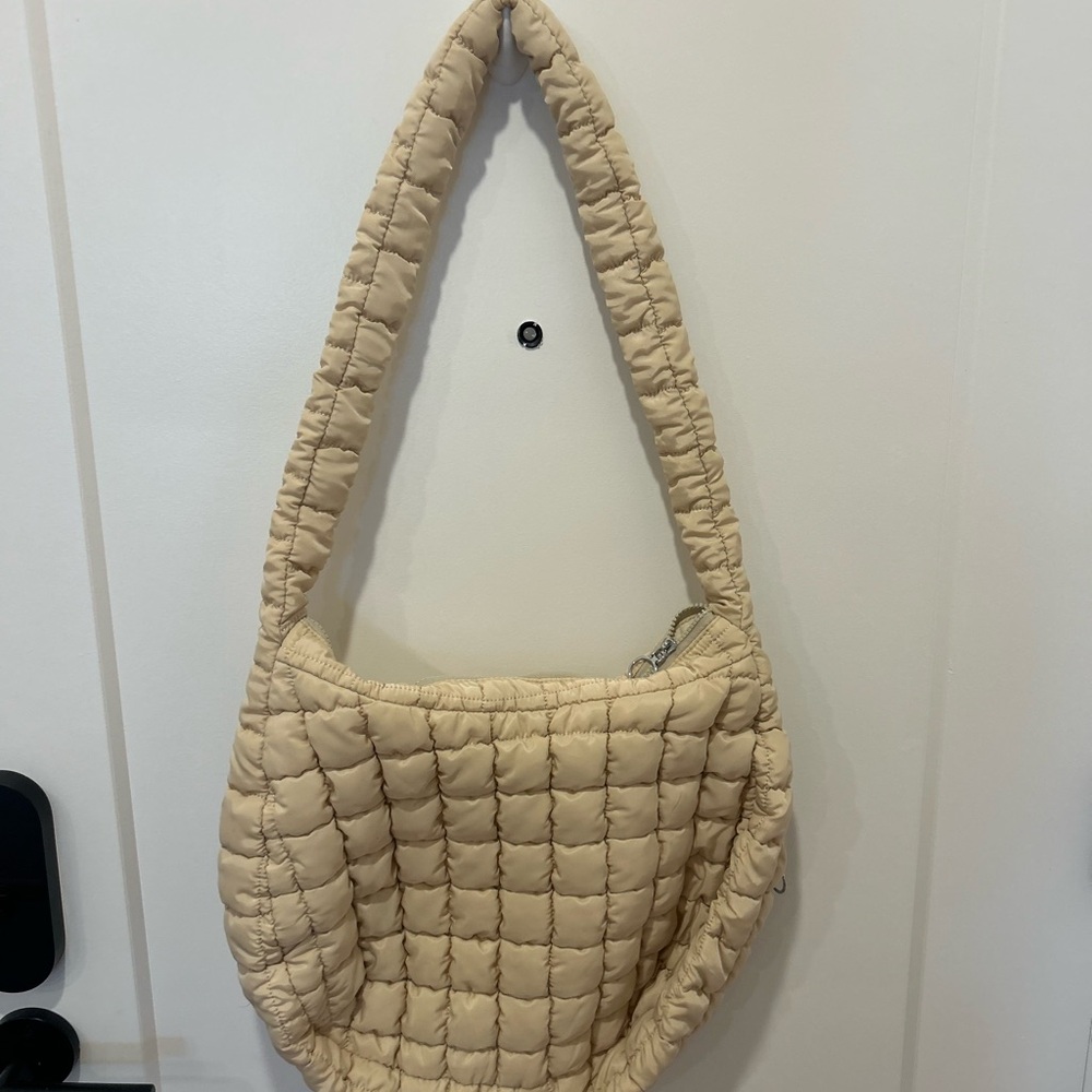 Quilted Cream Shoulder Bag